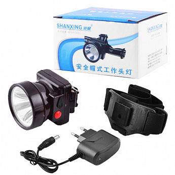 Налобный шахтерский фонарь SX-005 ЗУ 220V Black 66111