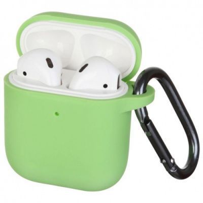 Чехол Silicone Slim с карабином для Apple Airpods 1/2 Crimson 82227
