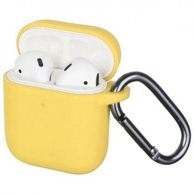 Чехол Silicone Slim с карабином для Apple Airpods 1/2 Crimson 82227