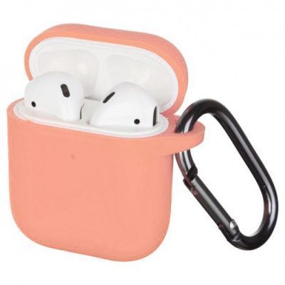 Чехол Silicone Slim с карабином для Apple Airpods 1/2 Crimson 82227