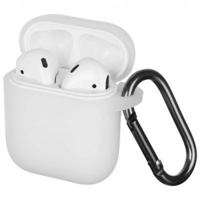 Чехол Silicone Slim с карабином для Apple Airpods 1/2 Crimson 82227