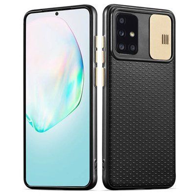 Чохол Camsh Black для Samsung Galaxy A51 Чорний / Золотий 44568