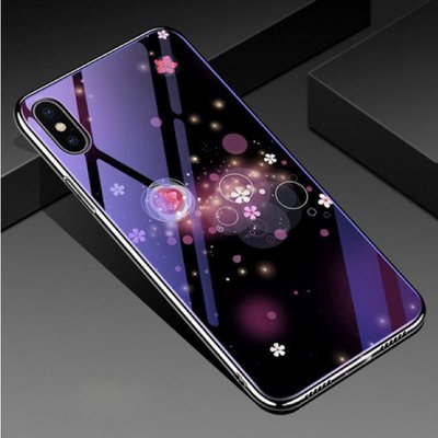 Чехол TPU+Glass Fantasy для Iphone XR Пузырьки и цветы 35217