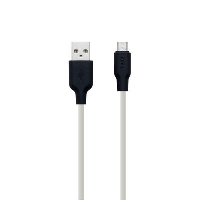 Кабель Hoco X21 plus Silicone USB - MicroUSB 2.4A 1м Black / White 36517