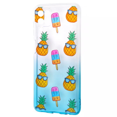 Чехол WAVE Sweet Acid для Samsung Galaxy A12/М12 White / Turquoise / Pineapple 60769