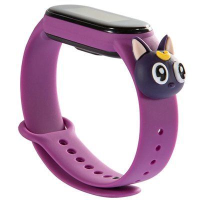 Ремінець Silicone Cartoon Face для Xiaomi Mi Band 3/4 Фіолетовий / Кіт Сейлормун 52171