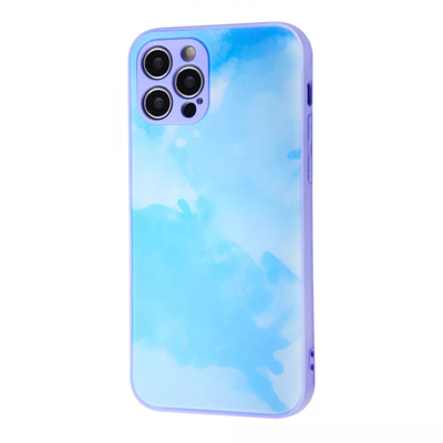 Чохол TPU+Glass Bright NoLogo для Iphone 12 Pro Max Light blue 61282