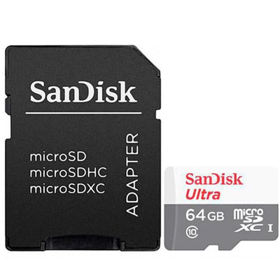 Карта памяти SanDisk MicroSDXC UHS-1 Ultra 64GB 100 MB/s c адаптером Black 81058