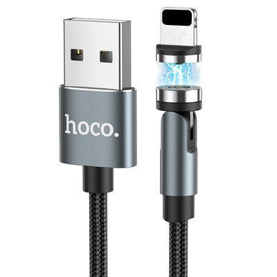 Кабель Hoco U94 Universal magnetic USB - Lightning 2.4A 1.2м Black 57825