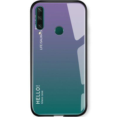 Чохол TPU+Glass Gradient HELLO для Huawei Y6P Бузковий 43866