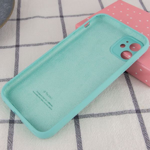 Чехол Silicone Case с защитой камеры для Iphone 12 Бирюзовый / Ice Blue 53011