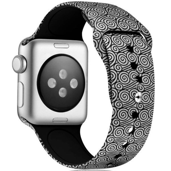 Ремінець Silicone для Apple Watch 38/40/SE 40/41 mm Чорно-білі візерунки 50640