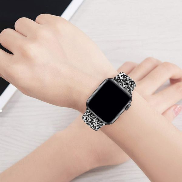 Ремінець Silicone для Apple Watch 38/40/SE 40/41 mm Чорно-білі візерунки 50640