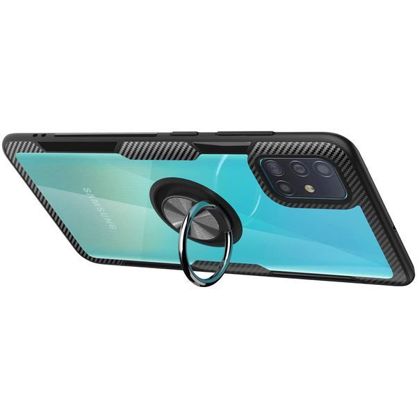 Чохол Din Crystal Magnet Ring для Samsung Galaxy A51 Чорний 40435