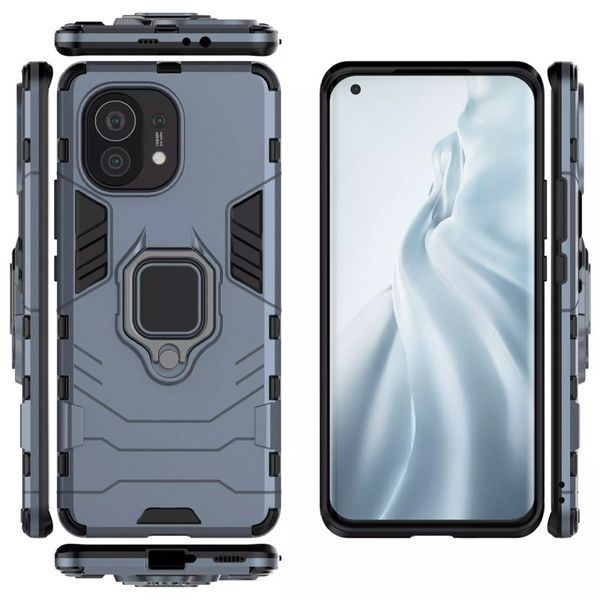 Протиударний чохол Transforme Ring для Xiaomi Mi 11 Lite / 11 Lite 5G NE Сірий / Metal slate 60724