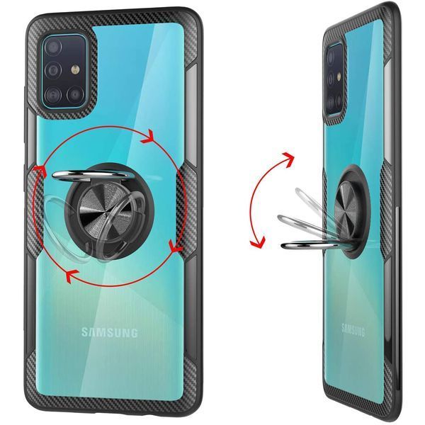 Чохол Din Crystal Magnet Ring для Samsung Galaxy A51 Чорний 40435
