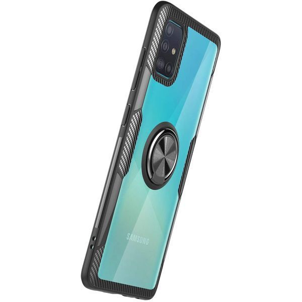 Чохол Din Crystal Magnet Ring для Samsung Galaxy A51 Чорний 40435