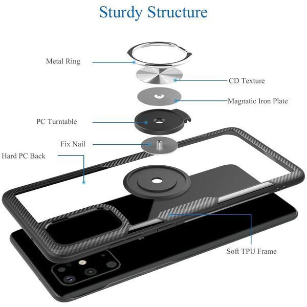 Чохол Din Crystal Magnet Ring для Samsung Galaxy A51 Чорний 40435