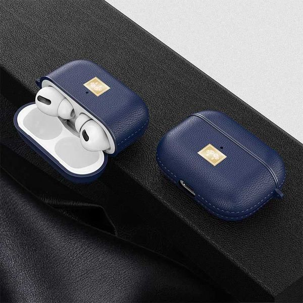 Чохол Leather Type з карабіном для Apple Airpods Pro Синій 48487