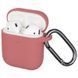Чехол Silicone Slim с карабином для Apple Airpods 1/2 Crimson 82227 1