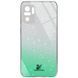 Чохол TPU+Glass Swarovski Full для Xiaomi Redmi Note 10 / Note 10s / Poco M5s Бірюзовий 55955