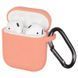 Чехол Silicone Slim с карабином для Apple Airpods 1/2 Crimson 82227 16
