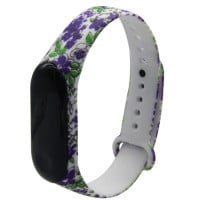 Ремешок Silicone для Xiaomi Mi Band 3/4 Flowers Violet 38736