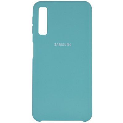 Чохол Silicone Case для Samsung Galaxy A7 2018 A750 Блакитний / Marine Green 39071