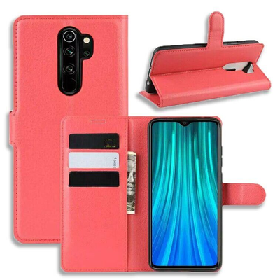 Чохол-книжка зі шкір-заму для Xiaomi Redmi Note 8 Pro Червоний 88241