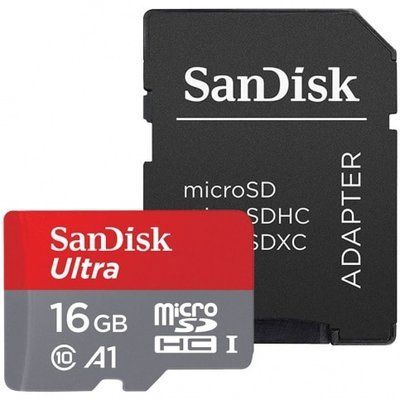 Карта пам'яті SanDisk MicroSD 16GB Class HC-I 10 A1 Black / Red 37858