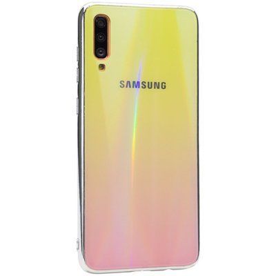 Чехол TPU+Glass Gradient Aurora для Samsung Galaxy A70 2019 A705 Розовый 44308