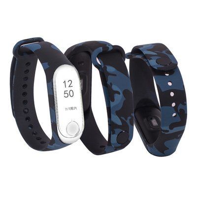 Ремешок с рисунком для Xiaomi Mi Band 5/6 Хаки / Синий 52180