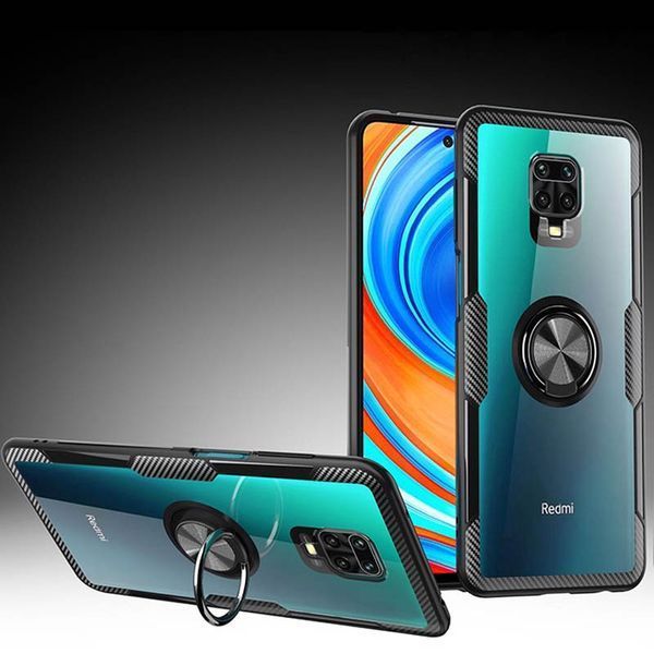 Чехол Din Crystal Magnet Ring для Xiaomi Redmi Note 9s / Note 9 Pro Черный 52868