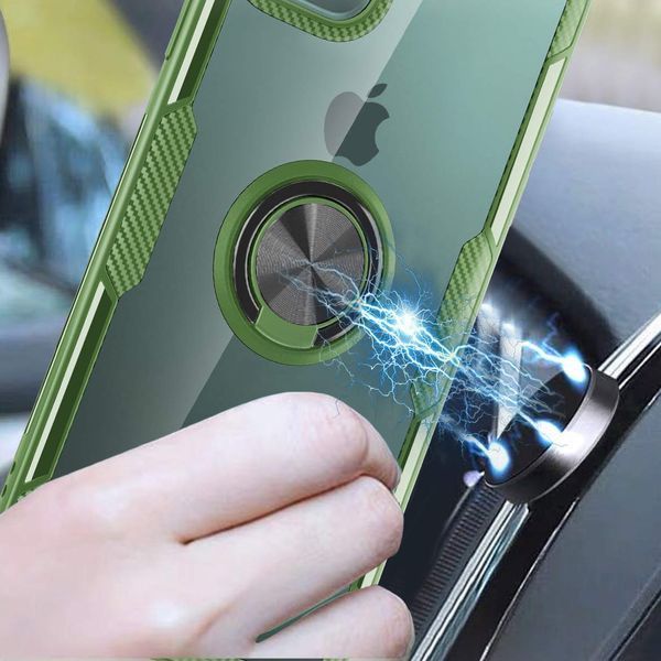Чохол Din Crystal Magnet Ring для Iphone 11 Оливковий 38181