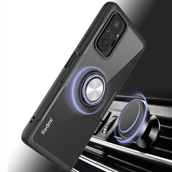 Чохол Din Crystal Magnet Ring для Xiaomi Redmi Note 10 Pro Чорний 55202