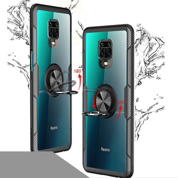 Чехол Din Crystal Magnet Ring для Xiaomi Redmi Note 9s / Note 9 Pro Черный 52868