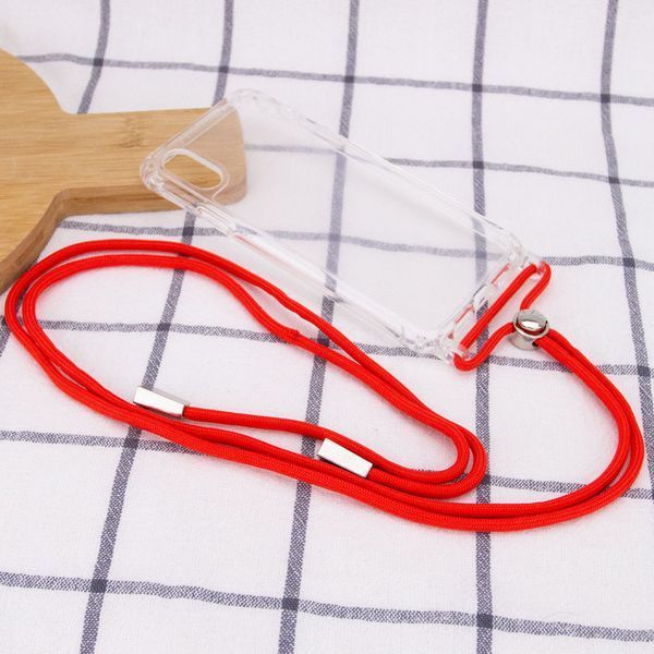 Чехол Crossbody Transparent со шнурком для Iphone X / XS Красный 57168