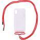 Чехол Crossbody Transparent со шнурком для Iphone X / XS Красный 57168 1