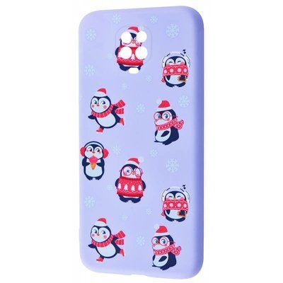 Чохол WAVE New Year для Xiaomi Redmi Note 9s / Note 9 Pro / Note 9 Pro Max Penguins / Light purple 48337