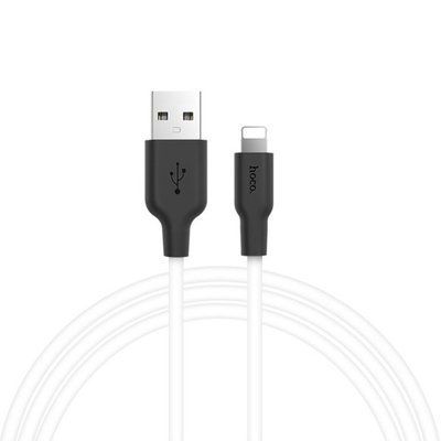 Кабель Hoco X21 plus Silicone USB - Lightning 2.4A 2м Black / White 47331