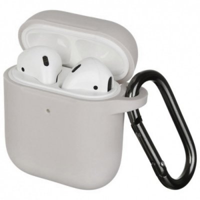 Чехол Silicone Slim с карабином для Apple Airpods 1/2 Stone 82237