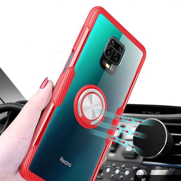 Чехол Din Crystal Magnet Ring для Xiaomi Redmi Note 9s / Note 9 Pro / Note 9 Pro Max Красный 44464
