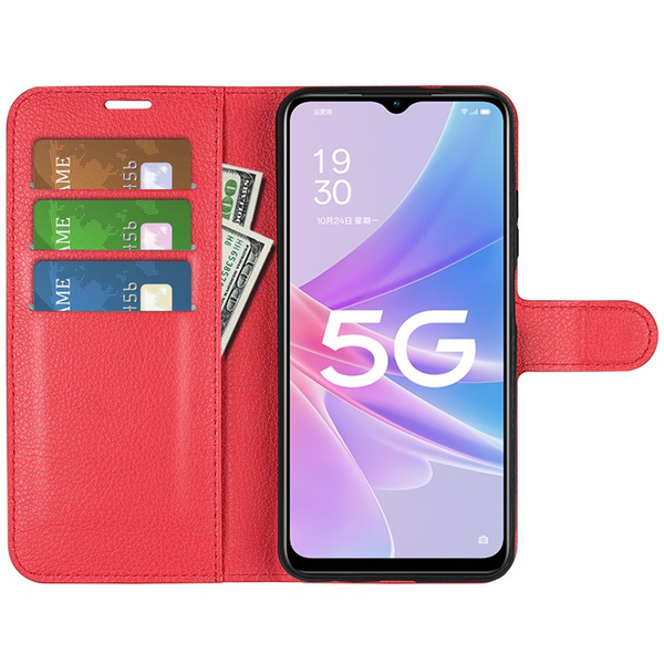 Чохол-книжка зі шкір-заму для ZTE Blade V30 Червоний 88242