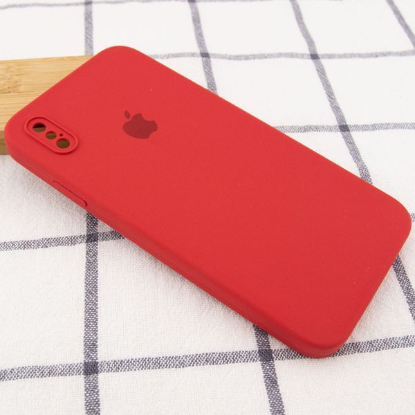 Чохол Silicone Case Square для Iphone X / XS Червоний / Camellia 53335
