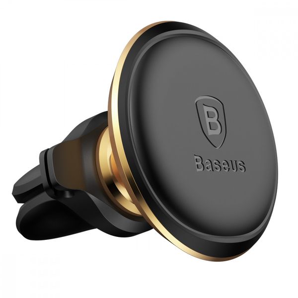 Автодержатель для телефона Baseus Magnetic Air Vent Car Mount With Cable Clip Black 52381