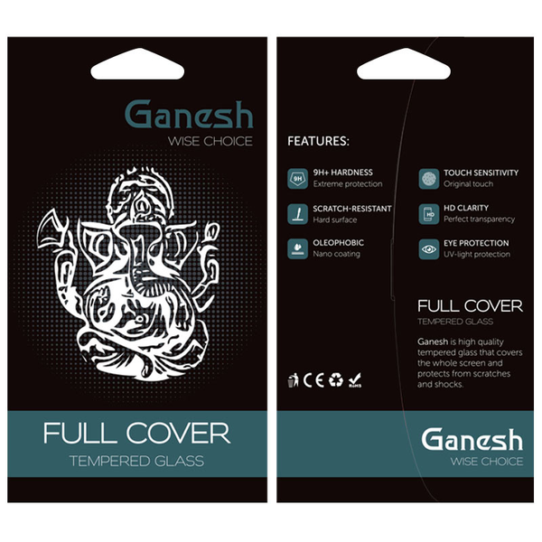 Защитное стекло 9H Ganesh Full для Iphone 15 / 14 Pro Black 80711