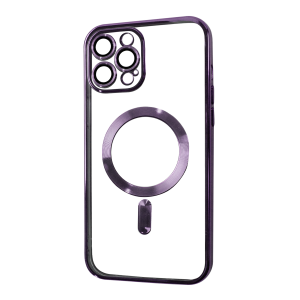 Чохол Xrome MagSafe для Iphone 15 Pro Max Прозорий / Purple 82777