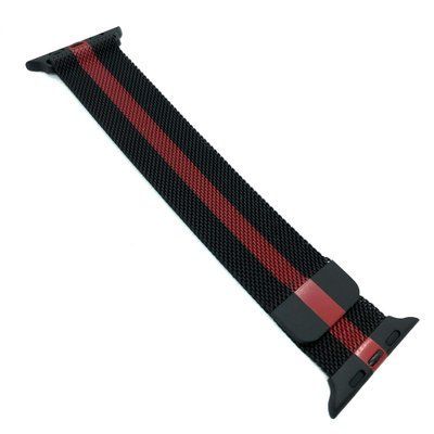 Ремешок Milanese Loop для Apple Watch 38/40/SE 40/41 mm Черный / Красный 34629