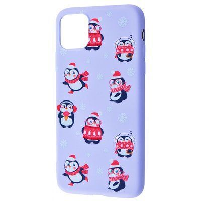 Чохол WAVE New Year для Iphone 12 Mini Penguins / Light purple 48265