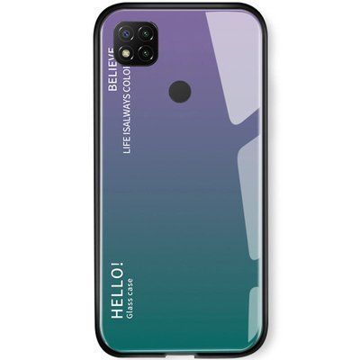 Чохол TPU+Glass Gradient HELLO для Xiaomi Redmi 9C / 10A Бузковий 46026